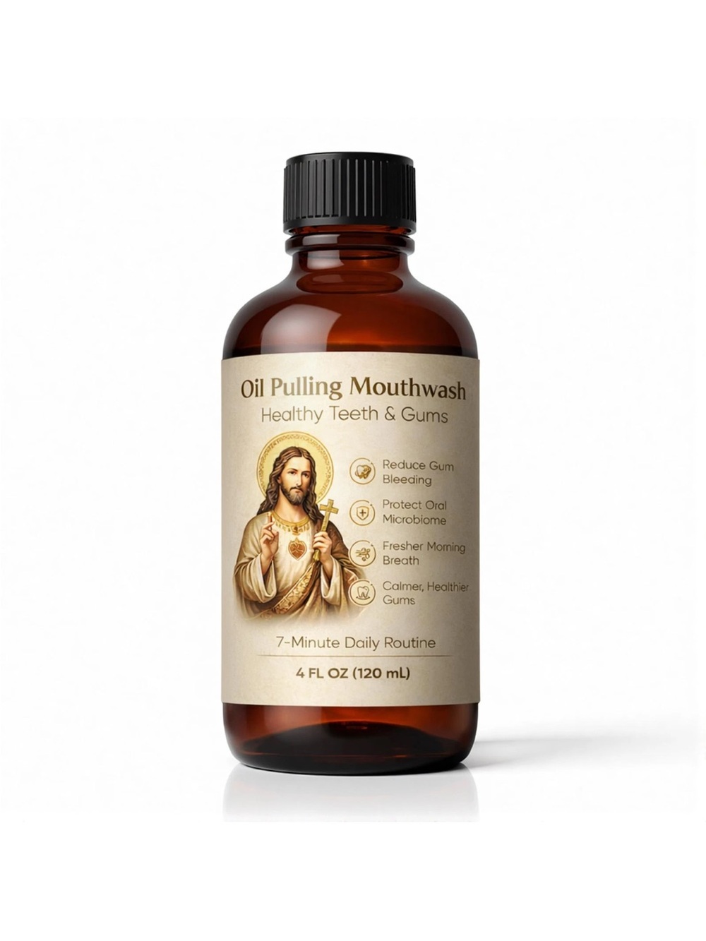 Oil Pulling Mouthwash - Amber Brown (4 FL OZ)